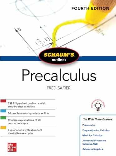 Schaum’s Outline of Precalculus, Fourth – Paperback, by SAFIER Fred – Very Good