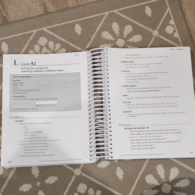 Saxon Math 1 Teacher's Edition Spiral Bound by Larson Saxon Publishers gallery