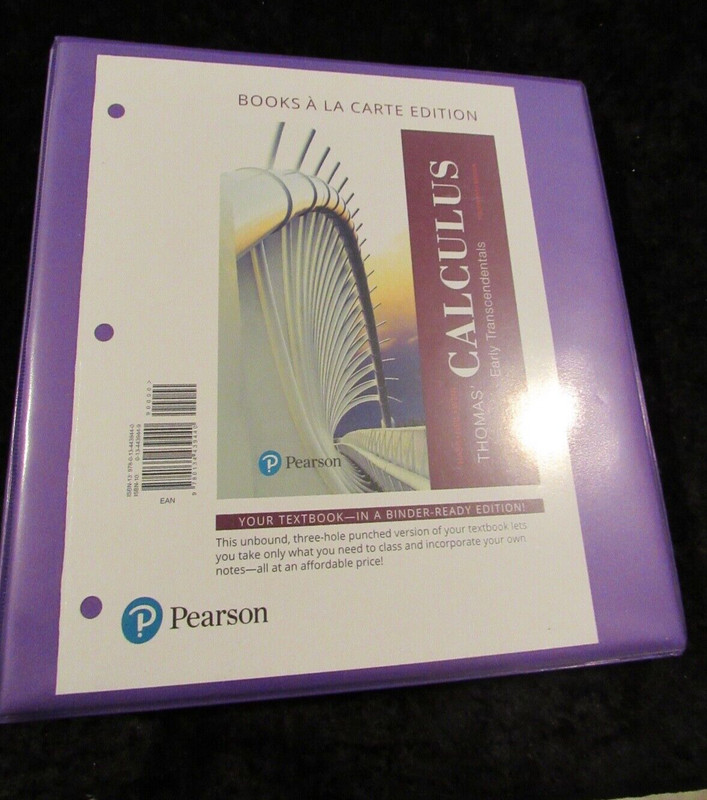 Thomas’ Calculus : Early Transcendentals, Books a la Carte Edition by Joel Hass,