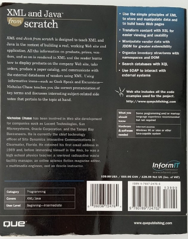 Pre-Owned: XML and Java from Scratch Programming Series - Nicholas Chase gallery