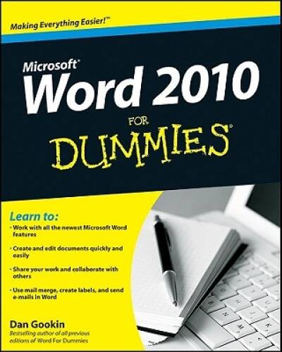 Word 2010 For Dummies – Paperback By Gookin, Dan – VERY GOOD