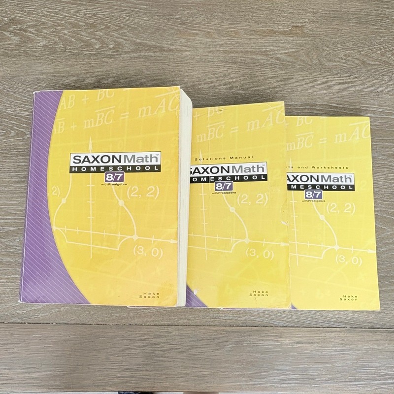 Saxon Math 8/7 Homeschool Set 3rd Ed Yellow Good Student Solutions Manual Tests