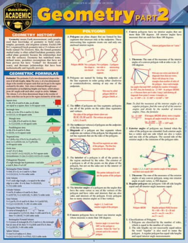 Geometry: Part 2 Laminate Reference Chart: Segments, Lines, Planes, Geometric