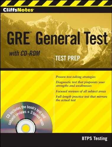 CliffsNotes GRE General Test with CD-ROM – Paperback, by BTPS Testing – Good w