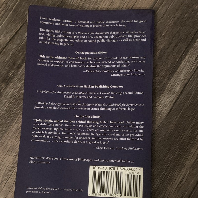 A Rulebook for Arguments 5th Ed Anthony Weston PB ISBN 9781624666544 gallery
