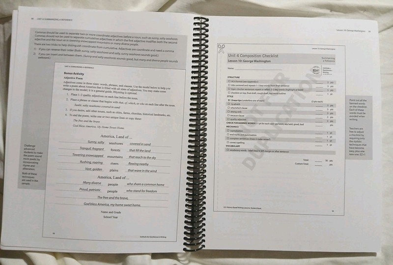 IEW US History- Based Writing Lessons Teacher's Manual 2nd Edition Like New gallery