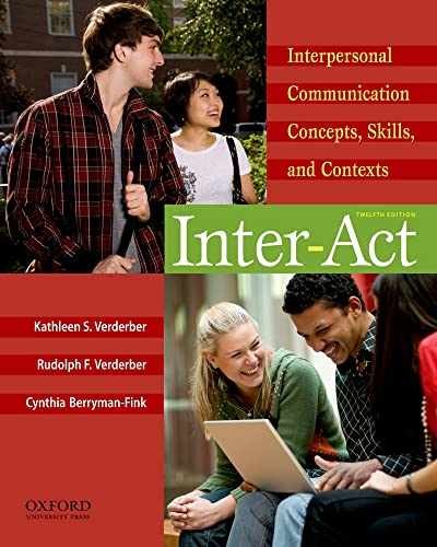 Inter-Act: Interpersonal – Paperback, by Verderber Kathleen S.; – Acceptable n
