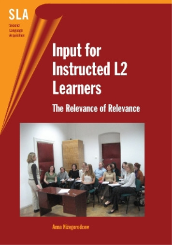 Anna Niżegorodcew Input for Instructed L2 Learners (Paperback)