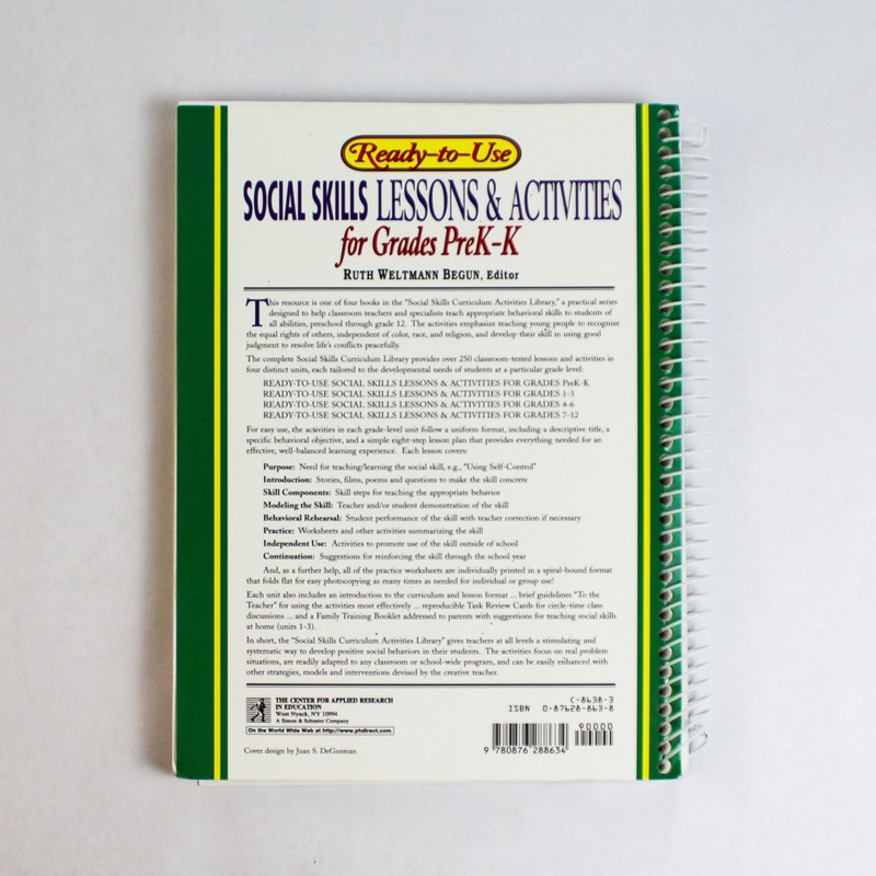 Ready To Use Social Skills Lessons & Activities 1995 Simon & Schuster Spiral gallery
