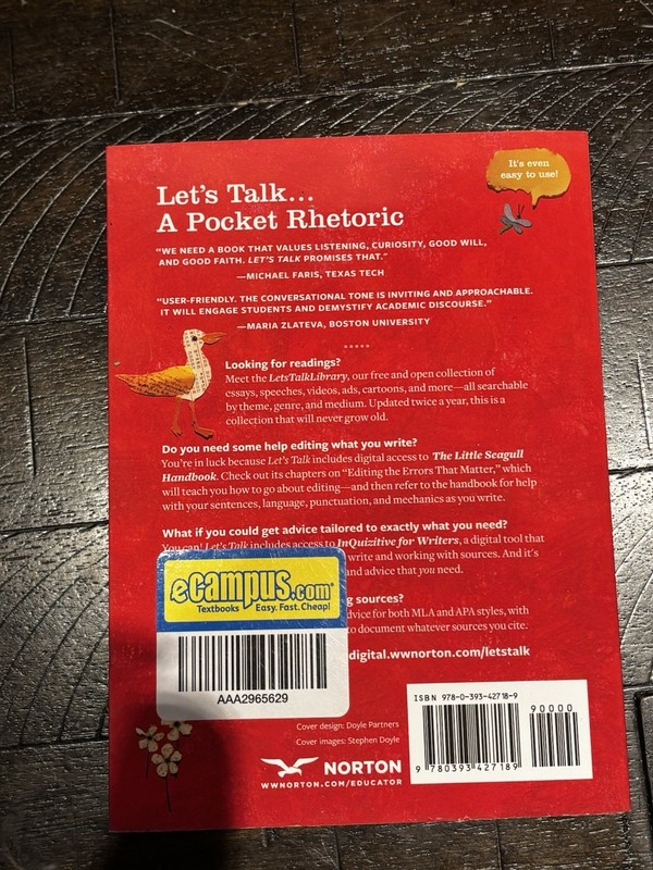 Let's Talk : A Pocket Rhetoric by Andrea A. Lunsford (2020, Hardcover) gallery