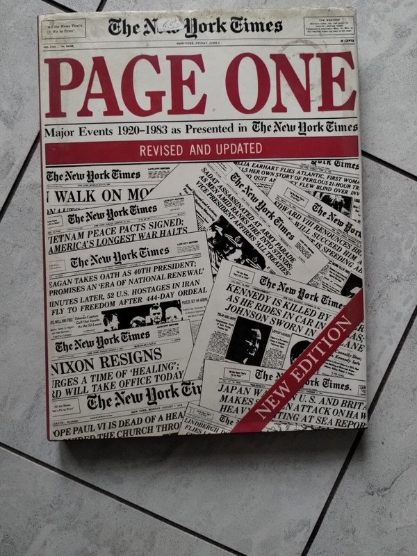 THE NEW YORK TIMES PAGE ONE Major Events 1920-1983 292 pages Hard Back 15.5X11.5