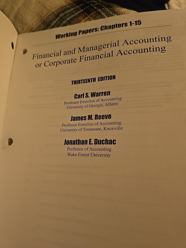 Financial & Managerial Accounting Working Papers Chapter 1-15 gallery