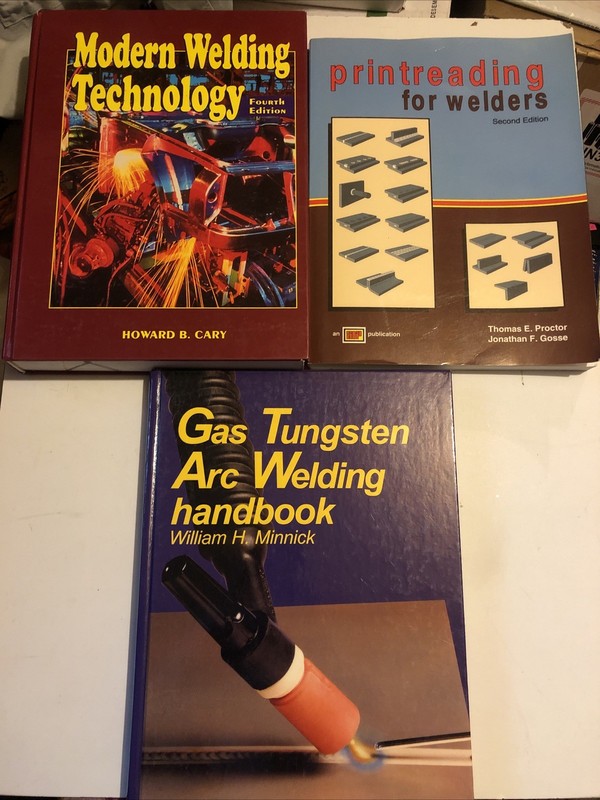3 Welding Textbooks Lot Pintreading Gas Tungsten Arc Modern Technology Set