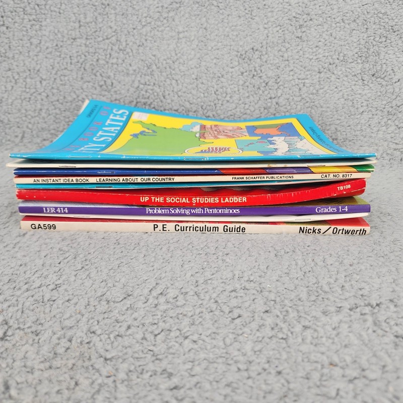 Vtg Mixed Lot of 9 Books Children Homeschool Learning Resources Activity gallery