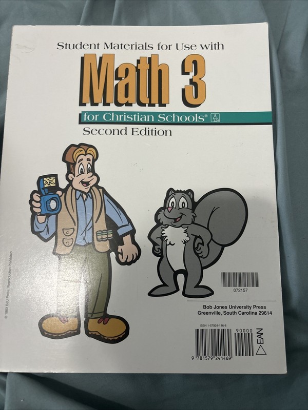 Math 3 Student Materials BJU Manipulative 3rd Grade HOMESCHOOL 2nd Ed