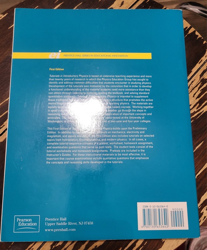2 Books Tutorials in Introductory Physics & Homework McDermott Prentice Hall gallery