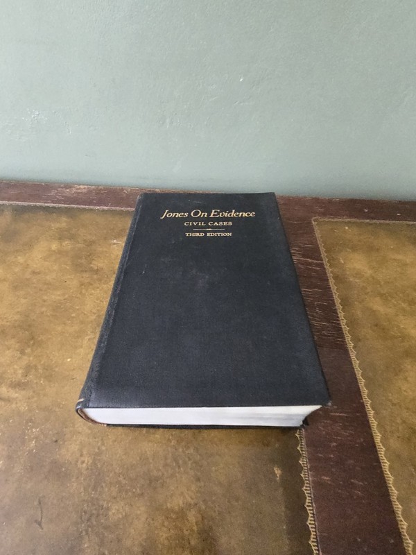 Jones On Evidence Civil Cases Third Edition By Burr W.Jones 1924 Hardcover