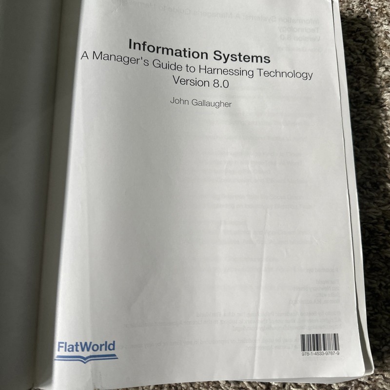 Information Systems: A Manager’s Guide to Harnessing Technology 2020 Flatworld gallery