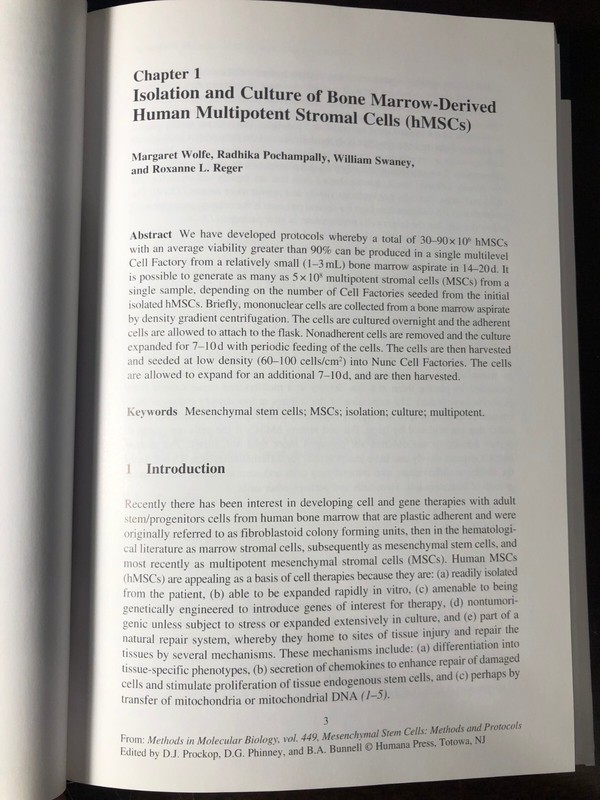 Mesenchymal Stem Cells: Methods & Protocols / Meths in Molec Biol.449 / 2008 gallery