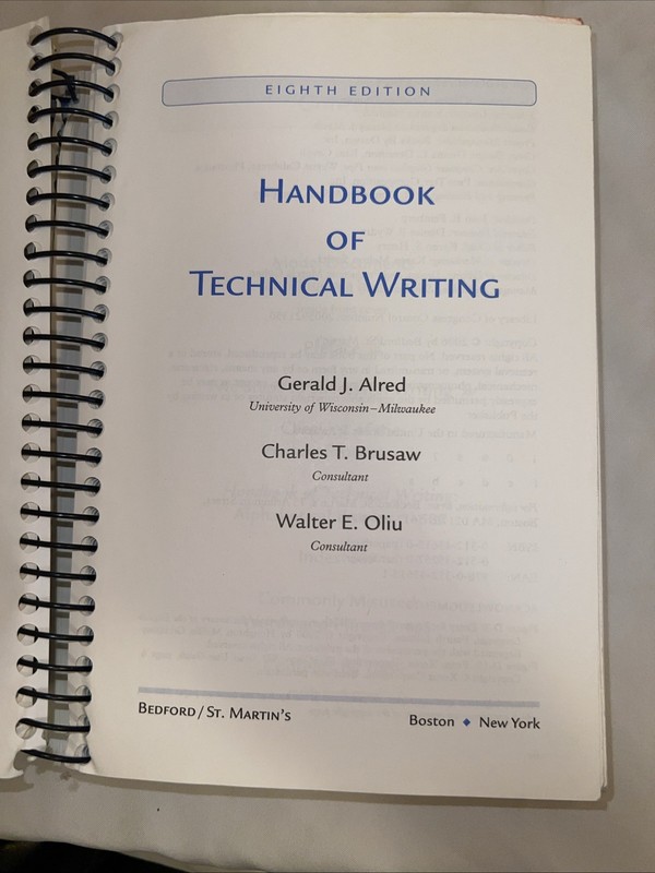 HANDBOOK OF TECHNICAL WRITING By Alred, Brusaw & Oliu - 8th Edition 2006 GREAT gallery