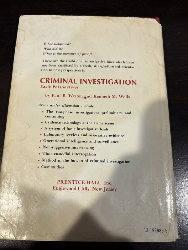 Criminal Investigation : Basic Perspectives Paul B Weston and Charles Lushbaugh gallery