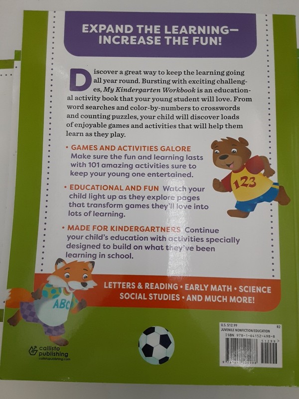 My Kindergarten Workbook 101 Activities 9781641524988 Lot of 10 Books Free Ship! gallery