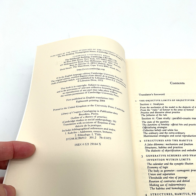 Outline of a Theory of Practice Pierre Bourdieu 2004 Paperback 248 Pages gallery