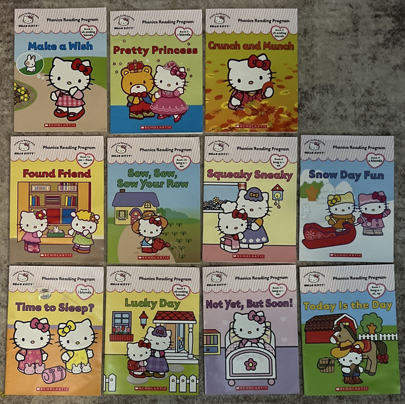 Scholastic Hello Kitty Phonics Reading Program Lot of 10 Books Like New