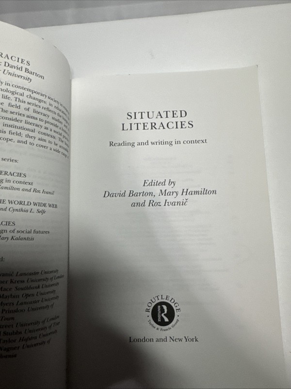 Situated Literacies Reading and Writing in Context David Barton Routledge gallery