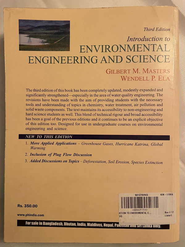 Introduction to Environmental Engineering and Science (3rd Edition) - Excellent gallery