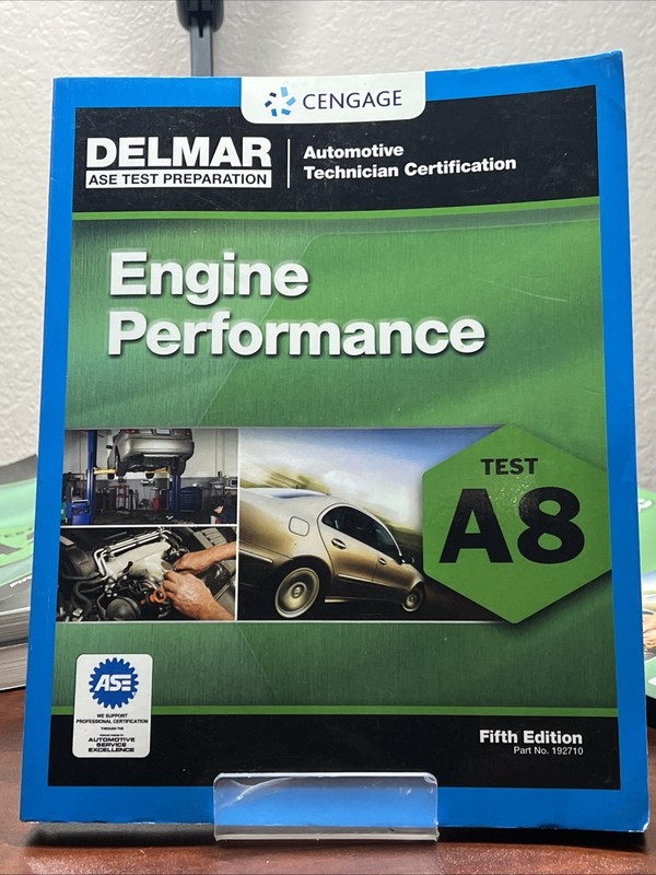 Clean Pages Delmar A8 ASE Automotive Engine Performance Test Prep Study Exam