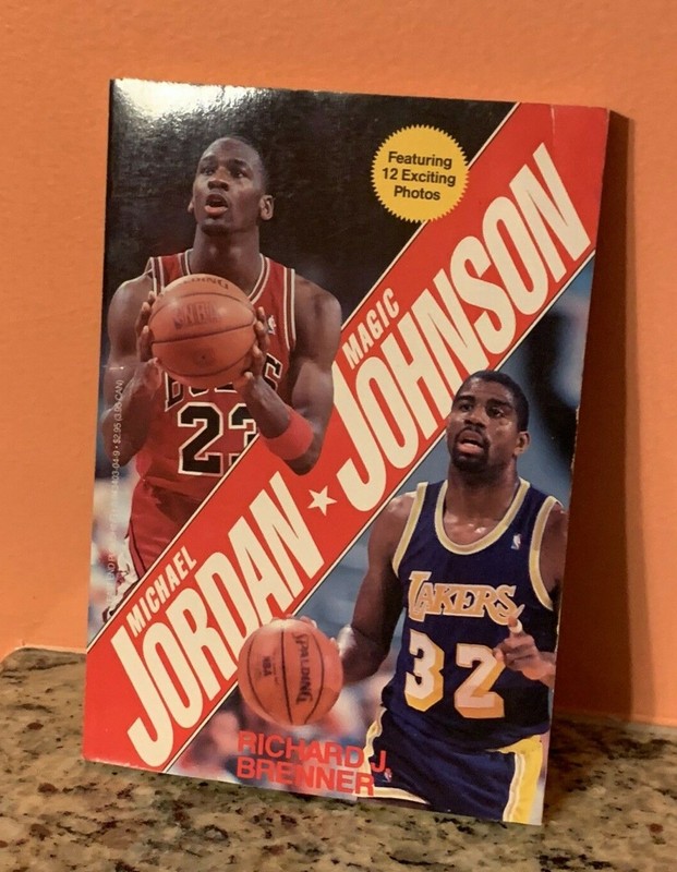 Michael Jordan / Magic Johnson Paperback Book w/ 12 Photos by Richard Brenner