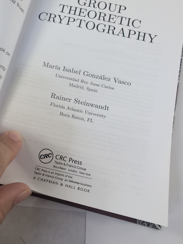 Group Theoretic Cryptography, HB Book, Gonzalez Vasco, Rainer Steineandt, Mint gallery