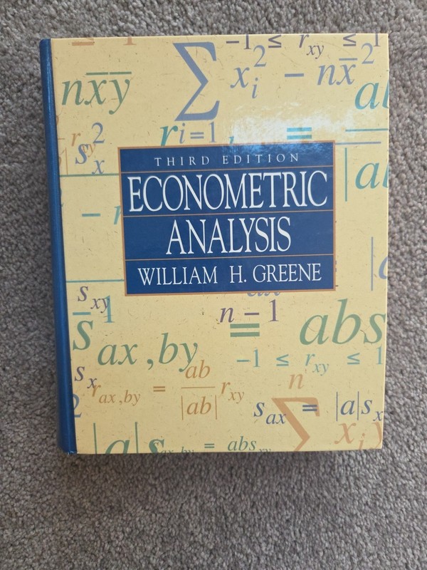 Econometric Analysis by Greene (1998, Hardcover)