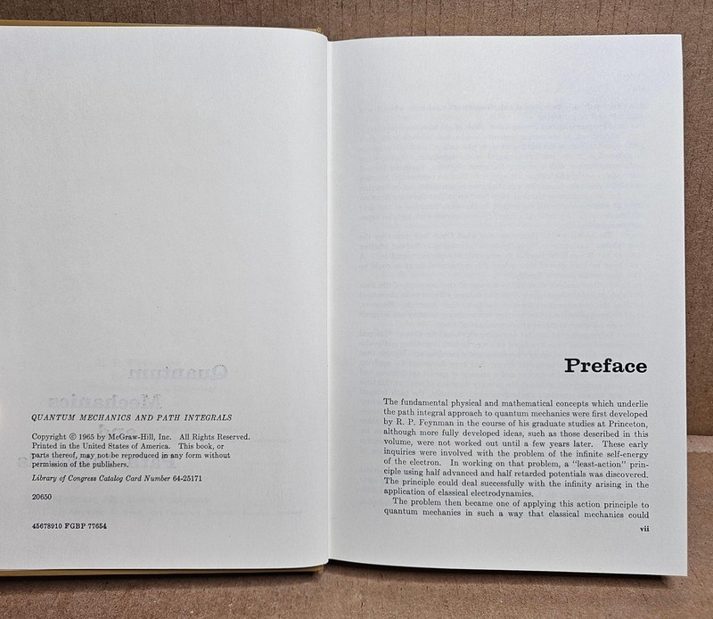 Quantum Mechanics and Path Integrals - Feynman & Hibbs 1st Edition 1965 HC gallery