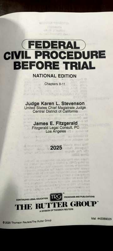 Rutter Practice Guide Federal Civil Procedure Before Trial NATIONAL Ed 2025 New gallery