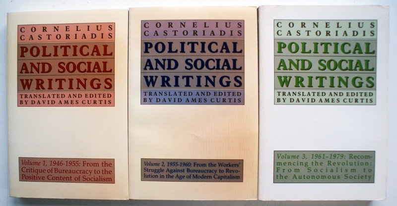 POLITICAL AND SOCIAL WRITINGS: VOLUMES 1 2 3 By Cornelius Castoriadis VG [304]