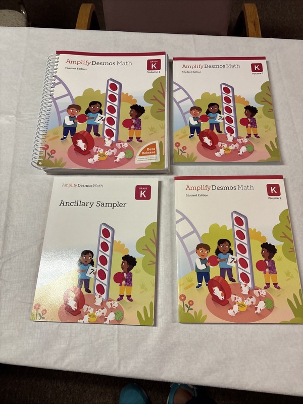 Amplify Desmos Math Grade K Set: Teachers 1 Student 1 2 & More (4 Books)