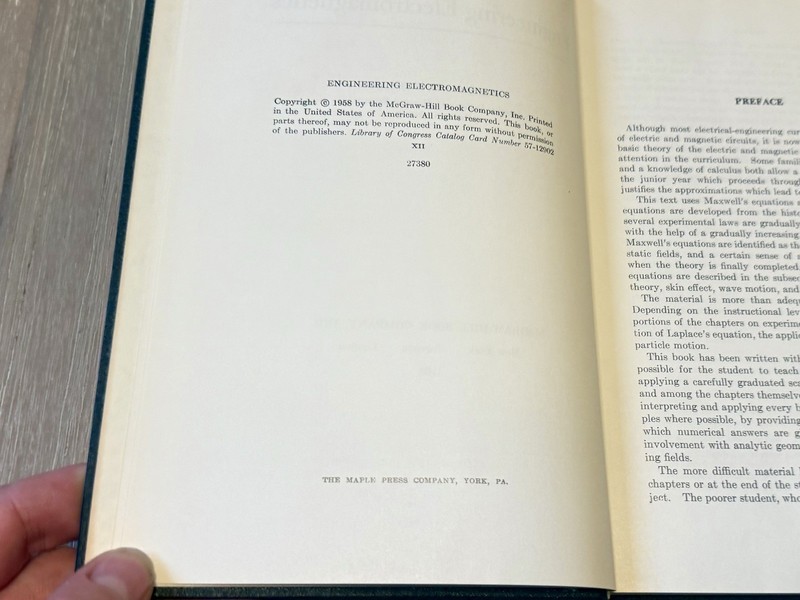 Engineering Electromagnetics by William H. Hayt, Jr. 1958 Hardcover gallery