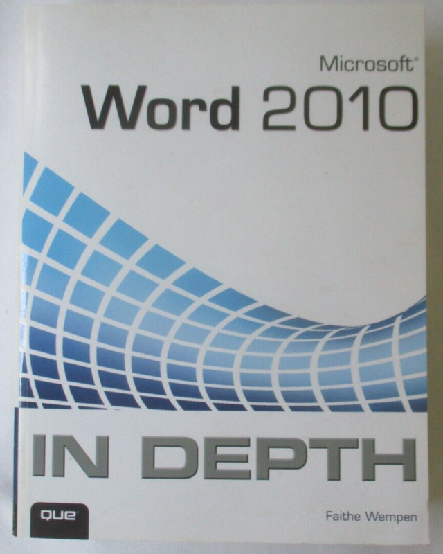 MICROSOFT WORD 2010 IN DEPTH SC BOOK VG++