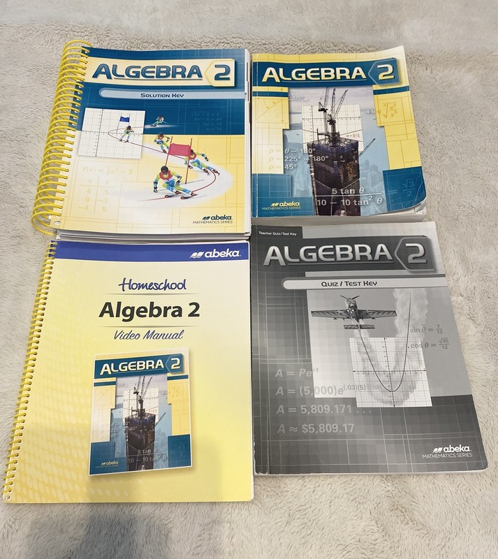 Abeka Algebra 2 Video Manual, Student Workbook, Solution Key, quiz & test Key