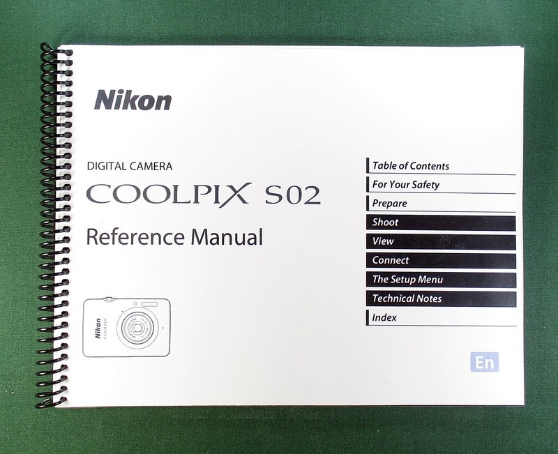 Nikon S02 Reference Manual: 104 Pages & Protective Covers!