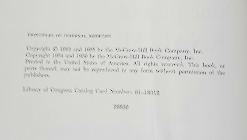 1962 Principles of Internal Medicine, McGraw Hill 4th Edition gallery