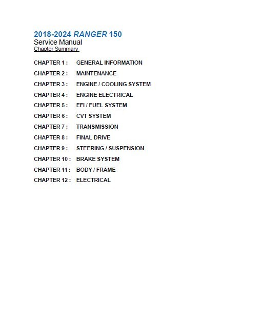 2018-2024 Polaris Ranger 150 Service Manual: w/ Protective Covers gallery