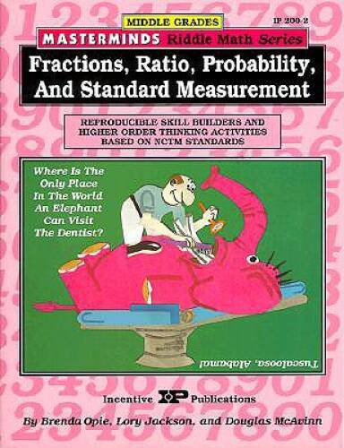 Masterminds Riddle Math for Middle Grades: Fractions, Ratio, Probabi – VERY GOOD