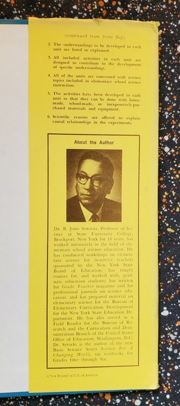 Science Activities For The Elementary Grades, B. John Syrocki, 1970, HC/DJ gallery