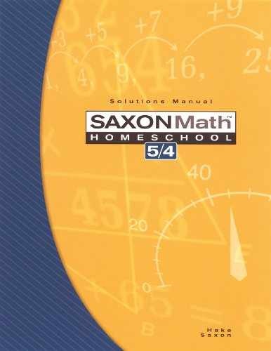 Saxon Math Homeschool 5 / 4: Solutions – Paperback, by HAKE – Acceptable w