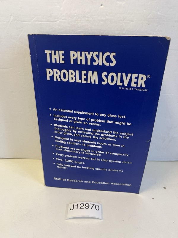 The Pysics Problem Solver, REA, Dr. M. Fogiel Paperback 1986 Revised Printing