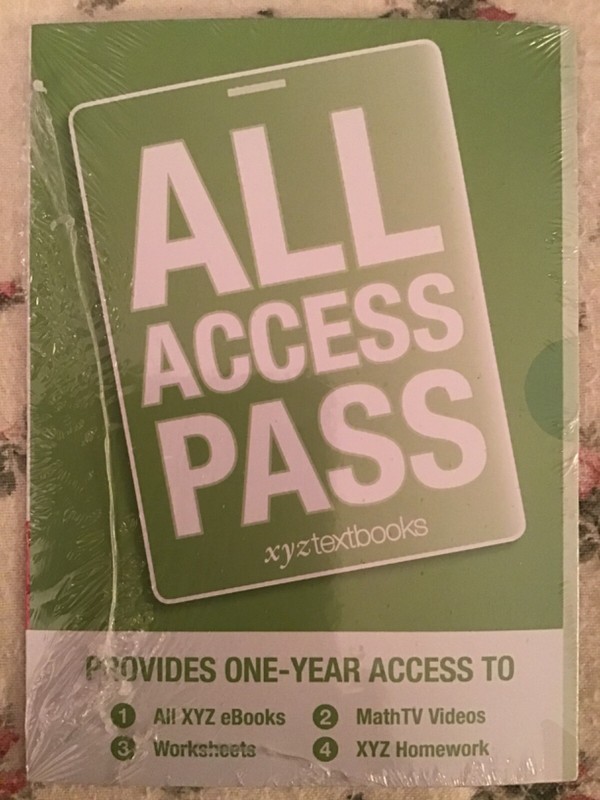 NEW One-Year All Access Pass XYZ Textbooks Student Online Code Card