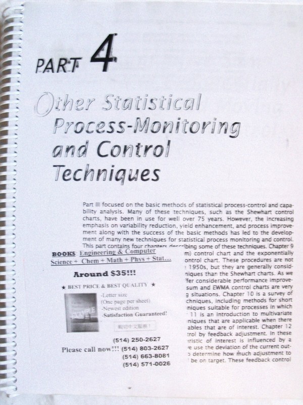 Introduction to Statistical Quality Control